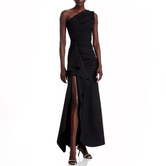 New Chiara Boni La Petite Robe Aziza Long Dress in Black Size 8 - Picture 1 of 9